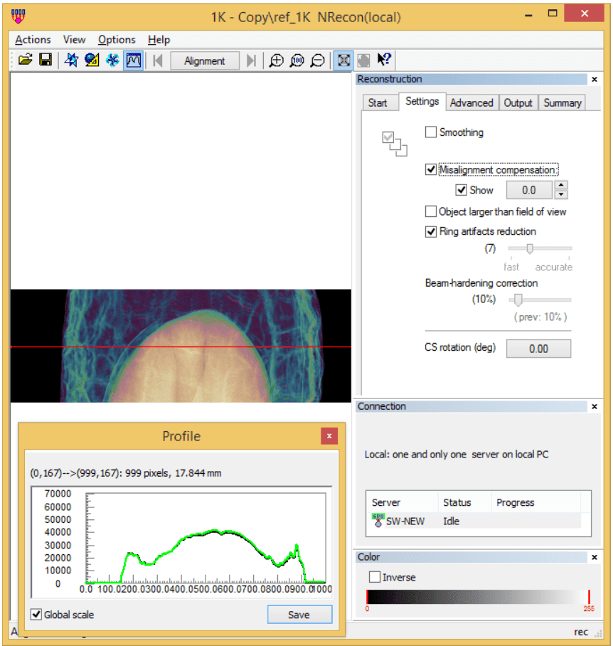 NRecon Reconstruction window
