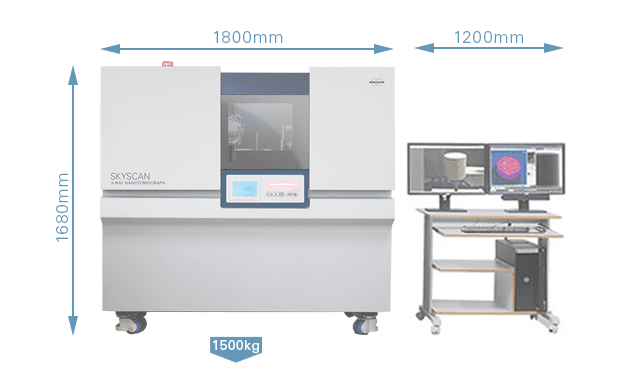 SkyScan 2214 System Dimensions